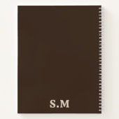 Retro Bold Simple Beige Brown Notebook Notizblock (Rückseite)