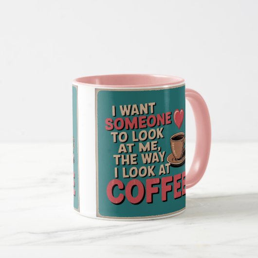 Retro Bold Tasse "I want I Had Jones" (VorderseiteRechts)