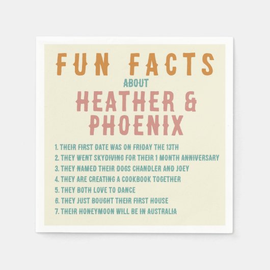Retro Bold Typografie Bright Custom Fun Fakt Serviette (Vorderseite)