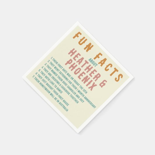 Retro Bold Typografie Bright Custom Fun Fakt Serviette (Ecke)