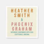 Retro Bold Typografie Bright Custom Wedding Serviette (Vorderseite)