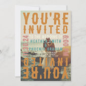 Retro Bold Typografie Bright Foto Wedding Einladung (Vorderseite)