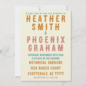 Retro Bold Typografie Bright Foto Wedding Einladung (Vorderseite)