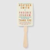 Retro Bold Typografie Bright Foto Wedding Fächer (Vorderseite)