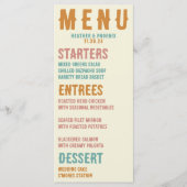 Retro Bold Typografie Bright Foto Wedding Menükarte (Vorderseite)