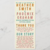 Retro Bold Typografie Bright Foto Wedding Programm (Vorderseite)