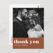 Retro Bold Typografie Terracotta Wedding Vielen Da Postkarte (Vorne/Hinten)