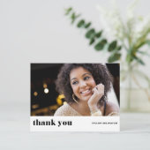 Retro Bold Typografy Black Abschluss Danke Postkarte (Stehend Vorderseite)