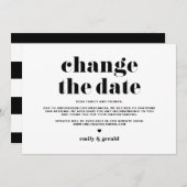 Retro Bold Typografy Black Ändern Sie das Datum Ankündigung (Vorne/Hinten)