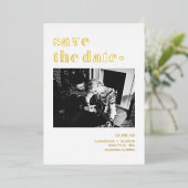 Retro Bold Typografy Foto Save the Date Folieneinladung (Stehend vorne)