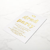 Retro Bold Typografy Graduation Party Gold Folieneinladung (Gedreht)