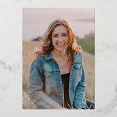 Retro Bold Typografy Graduation Party Rose Gold Folieneinladung (Rückseite)