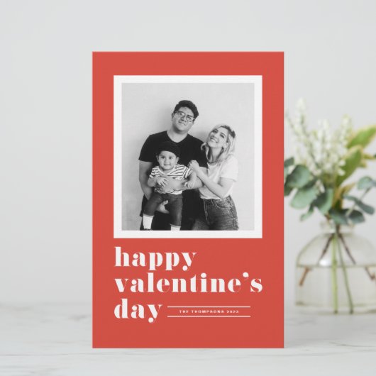 Retro Bold Typografy Red Valentine's Day Card (Stehend Vorderseite)