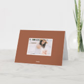 Retro Bold Typografy Terracotta Foto Abschluss Dankeskarte (Rückseite)