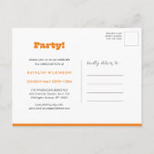 Retro Bold Typografy Trendy Foto Fun Abschluss Einladungspostkarte (Rückseite)