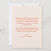 Retro Bold Typography Wedding Photo Dankeskarte (Rückseite)