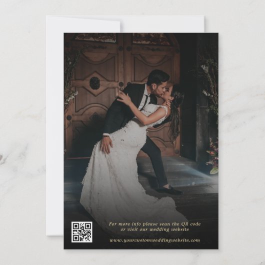 Retro Bold wir machen Black & Gold QR Code Hochzei Einladung (Rückseite)