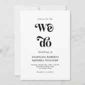 Retro Bold wir machen Schwarz & Weiß QR Code Hochz Einladung (Vorderseite)