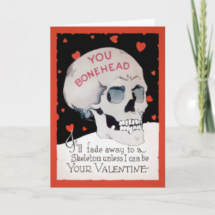 Retro Bonehead Valentine's Day Card Feiertagskarte