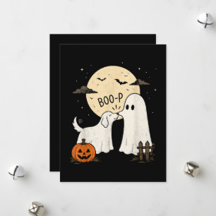 Retro Boo Boo-p Hund Geist Lustiges Halloween Feiertagskarte