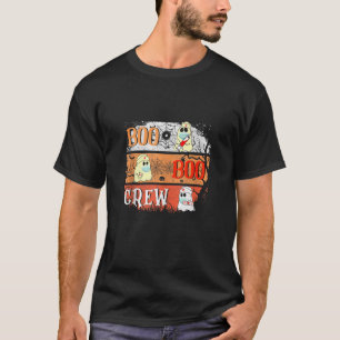 Retro Boo Crew Ghost Hippie Halloween Trick Tr T-Shirt