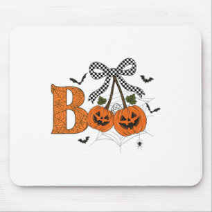 Retro Boo Geist Kürbis Kirschen Schleife Halloween Mousepad