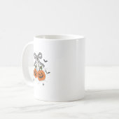 Retro Boo Ghost Pumpkin Cherries Bow Halloween Wom Kaffeetasse (Vorderseite Links)