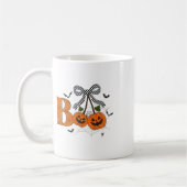 Retro Boo Ghost Pumpkin Cherries Bow Halloween Wom Kaffeetasse (Links)