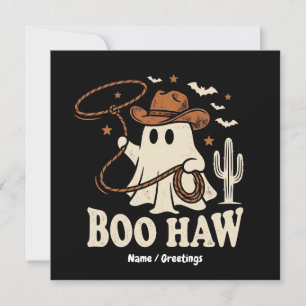 Retro Boo Haw Cowboy Geist Vintage Halloween Einladung