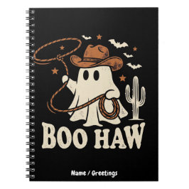Retro Boo Haw Cowboy Geist Vintage Halloween Notizblock