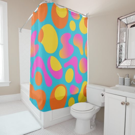 Retro Boogie – Abstract Blob Shower Curtain Duschvorhang (Beispiel)