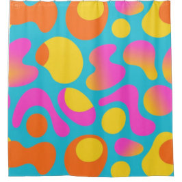 Retro Boogie – Abstract Blob Shower Curtain Duschvorhang