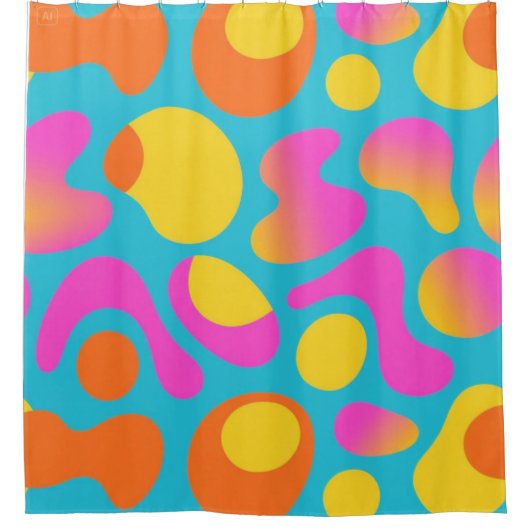 Retro Boogie – Abstract Blob Shower Curtain Duschvorhang (Vorderseite)