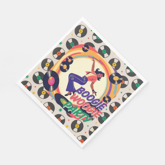 Retro Boogie Woogie Party Paper Serviette (Ecke)