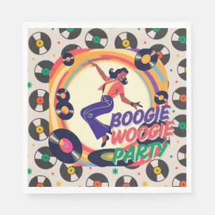 Retro-Boogie-Woogie-Party-Papier  Serviette
