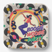 Retro Boogie Woogie Party Papierplatte Pappteller (Vorderseite)
