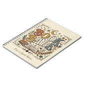 Retro Book Babe Mystical Celestial Witchy Bookish Notizblock (Linke Seite)