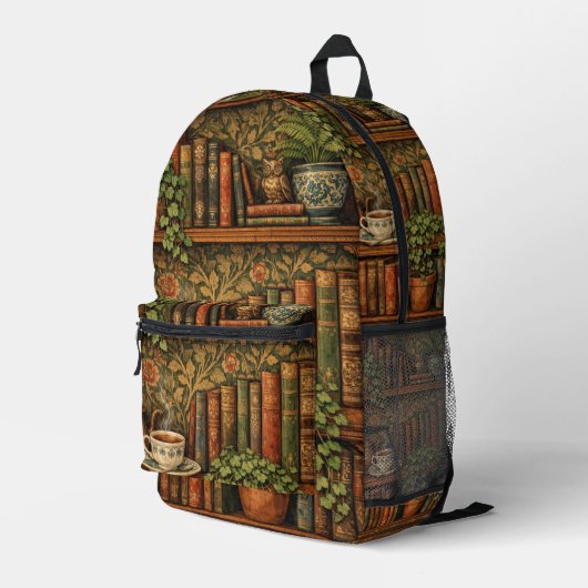 Retro book lover book club bedruckter rucksack (Rückseitige Ecke Rechts)