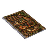 Retro book lover woodland animals notizblock (Rechte Seite)
