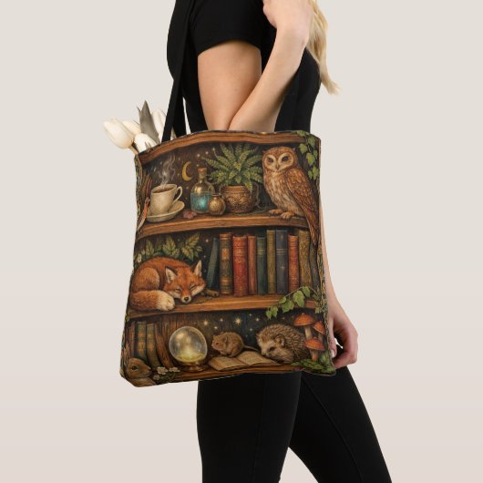 Retro book lover woodland animals tasche (Von Nahem)