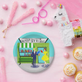 Retro Book Lovers Paper Plate Pappteller (Party)