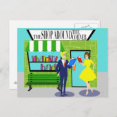 Retro Book Lovers Postkarte (Vorne/Hinten)