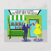 Retro Book Lovers Postkarte (Vorderseite)