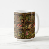 Retro book shelf mushrooms coffee floral  kaffeetasse (VorderseiteRechts)