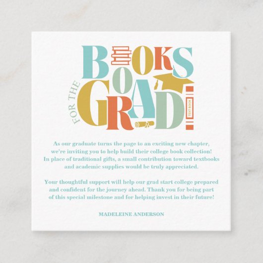 Retro Books For The Grad Graduation Checkerboard Begleitkarte (Vorderseite)