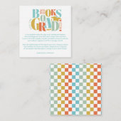 Retro Books For The Grad Graduation Checkerboard Begleitkarte (Vorne/Hinten)