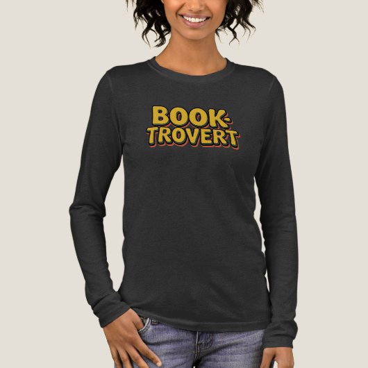 Retro Booktrovert Funny Reading Puff Tri-Blend Shirt (Vorderseite)