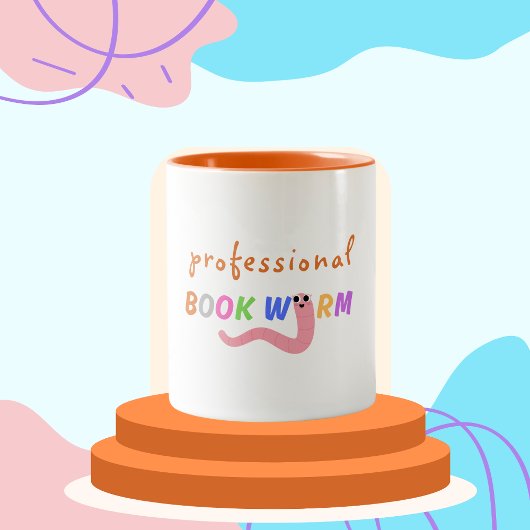 Retro Bookworm Leseliebhaber Zweifarbige Tasse