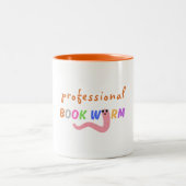 Retro Bookworm Leseliebhaber Zweifarbige Tasse (Mittel)