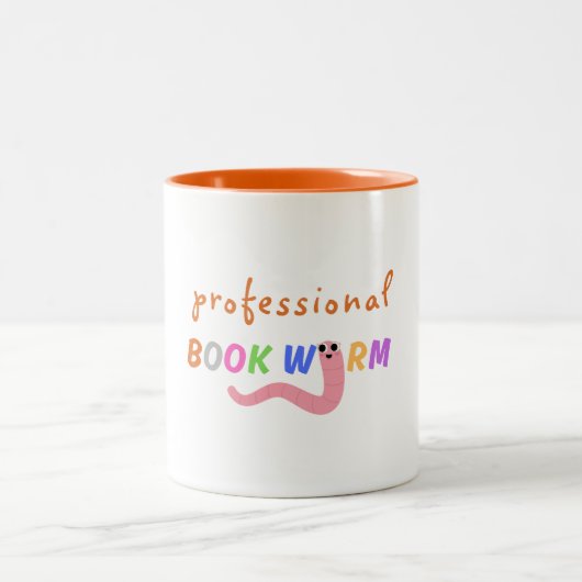 Retro Bookworm Leseliebhaber Zweifarbige Tasse (Mittel)